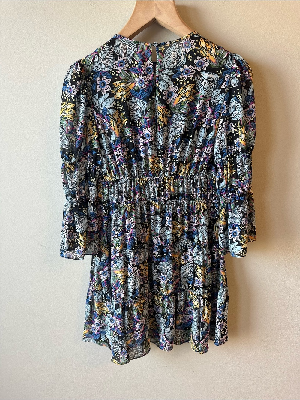 cinq a sept Floral Multicolor Smocked Mini Dress - Picture 2 of 4